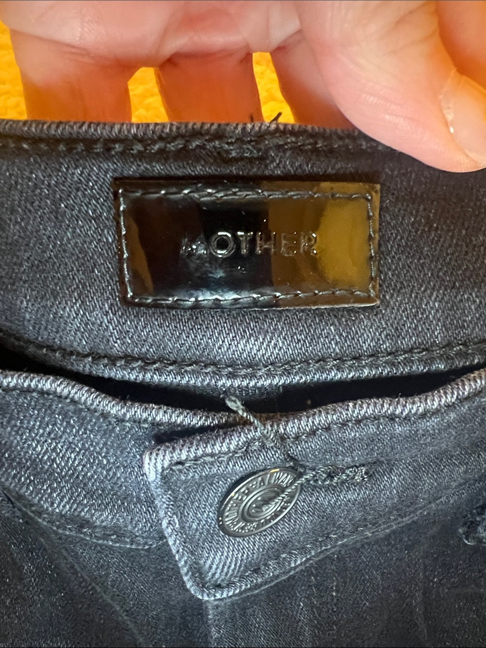 MOTHER Hustler Ankle Fray Crop Flare High Rise Washed Black Jeans 29 - Picture 3 of 14